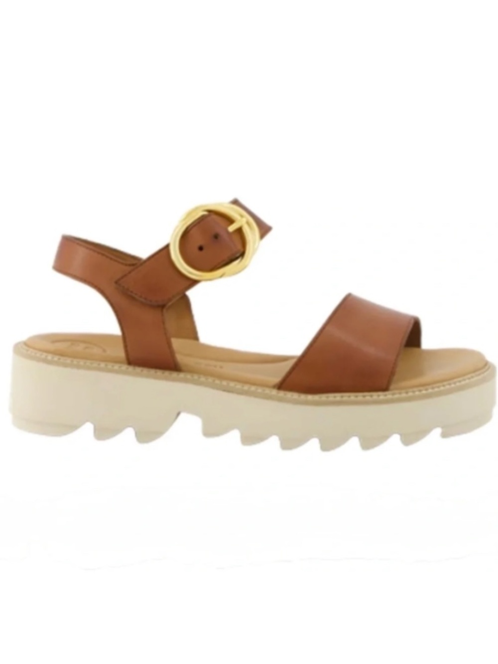 Brown leather platform sandals.  Women’s US sizes